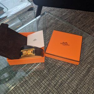 Hermes Black Drag Double Tour Bracelet